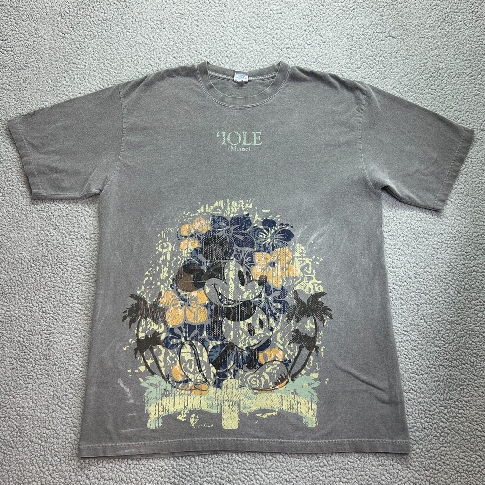 Mickey‎ Mouse Crasy T Shirts Gray Mickey Graphic Mens Size XL Single Stitch